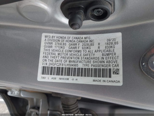 2HGFC2F81LH584985 Honda k20c2