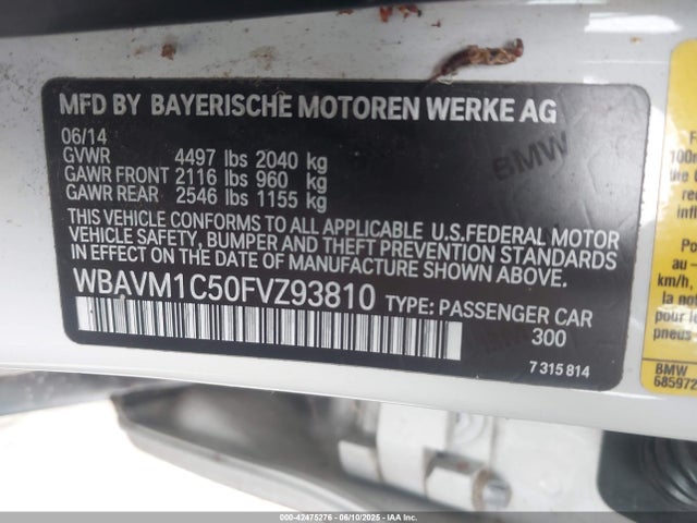 WBAVM1C50FVZ93810 BMW X1 Sdrive28i