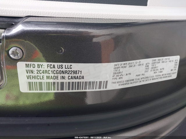 Chrysler Voyager Lx 2022 2C4RC1CG0NR229871 Image 9