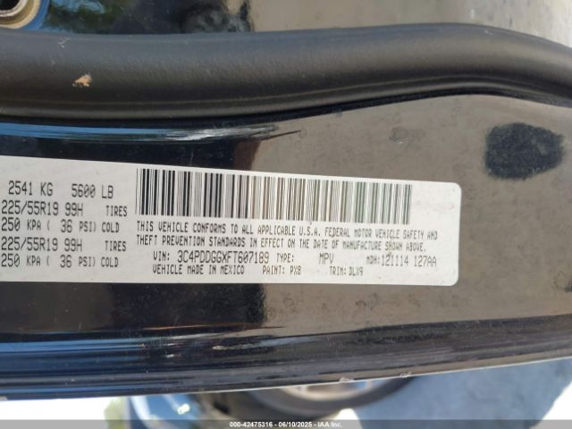 3C4PDDGGXFT607189 Dodge Journey