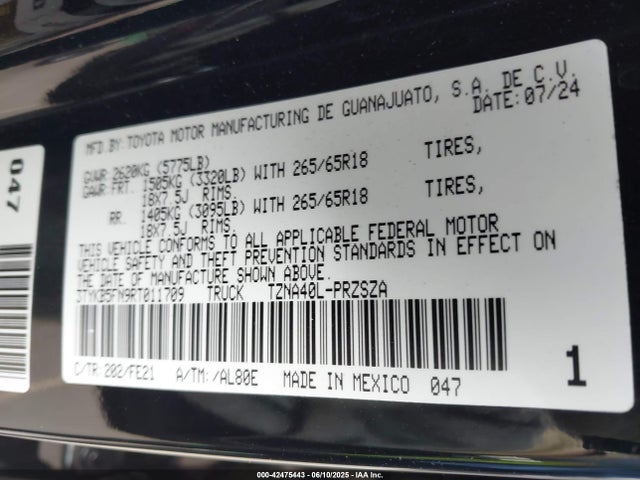 Toyota t24a-fts 2024 3TYKB5FN9RT011709 Image 9
