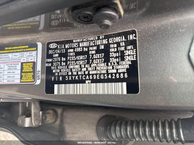 5XYKTCA69EG542686 KIA SORENTO LX