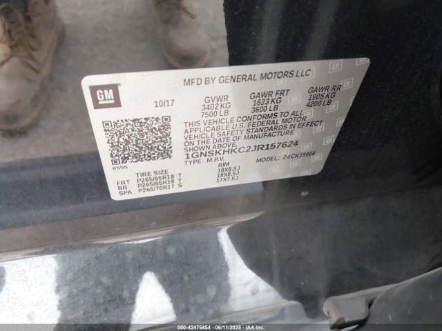 2018 CHEVROLET SUBURBAN 1GNSKHKC2JR157624 Photo 8