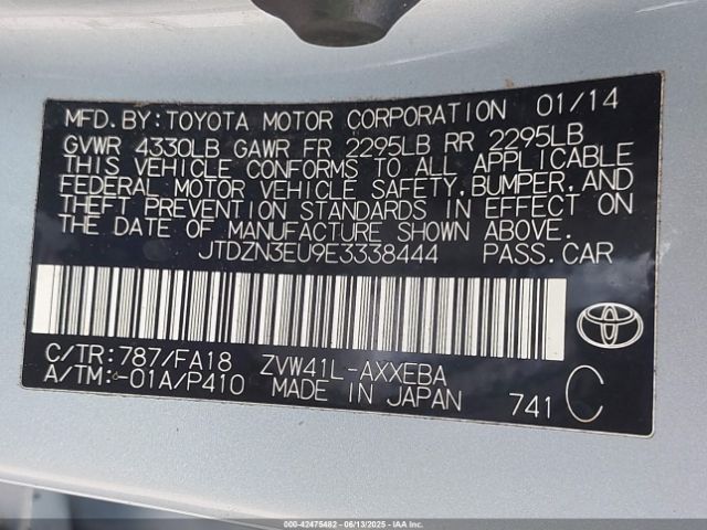 JTDZN3EU9E3338444 Toyota Prius V Two