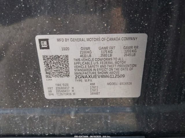 2021 CHEVROLET EQUINOX 2GNAXUEV4M6112509 Photo 8