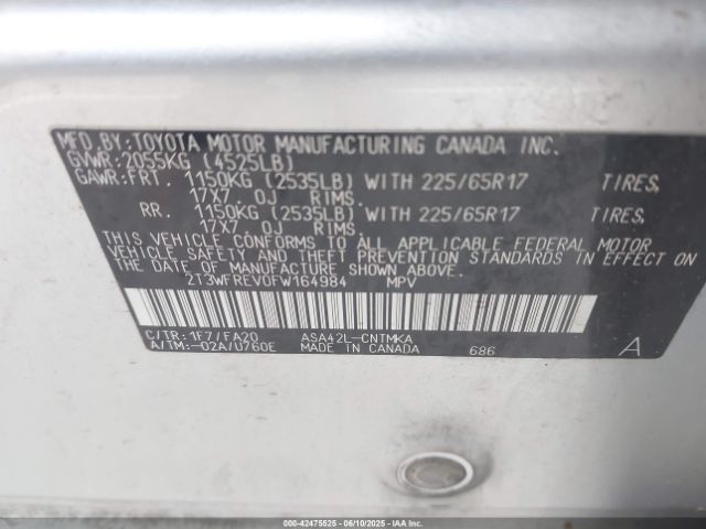 2T3WFREV0FW164984 Toyota Rav4 Xle