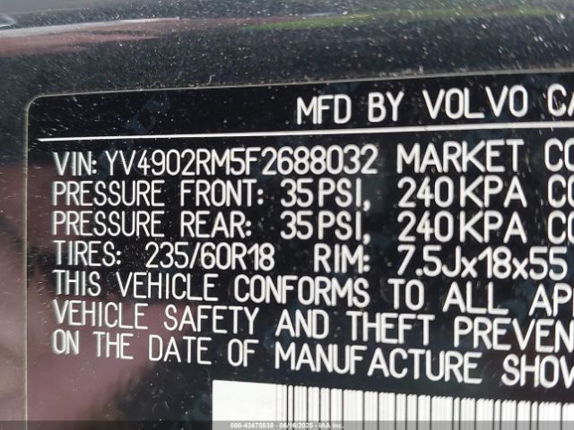 2015 VOLVO XC60 YV4902RM5F2688032 Photo 8