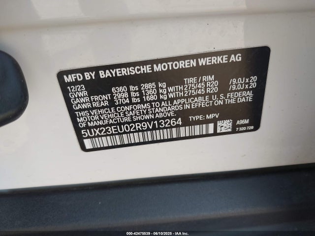 5UX23EU02R9V13264 BMW 2024