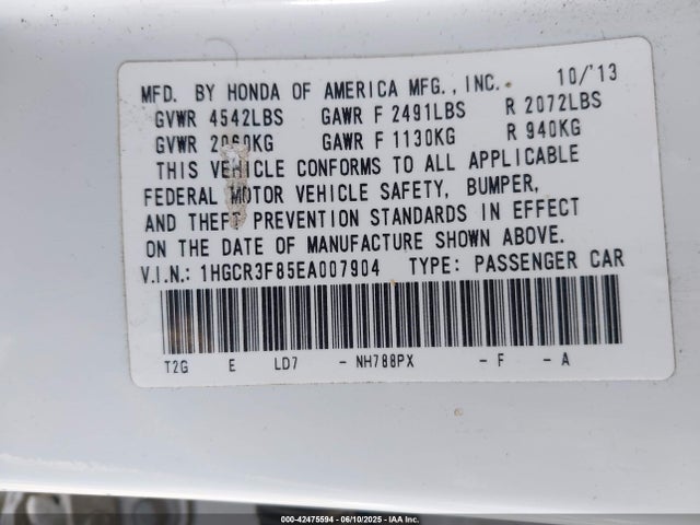 1HGCR3F85EA007904 Honda j35y1