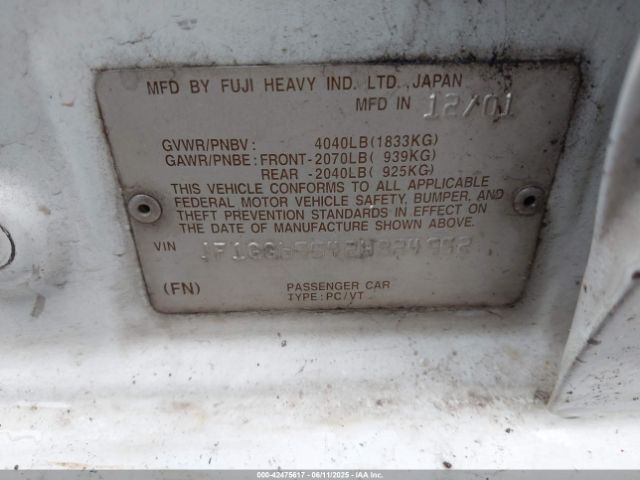 2002 SUBARU IMPREZA JF1GG65542H824952 Photo 8