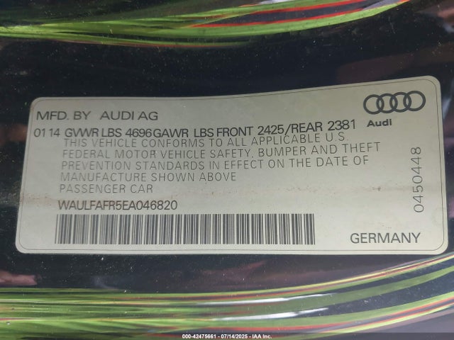 2014 AUDI A5 WAULFAFR5EA046820 Photo 8