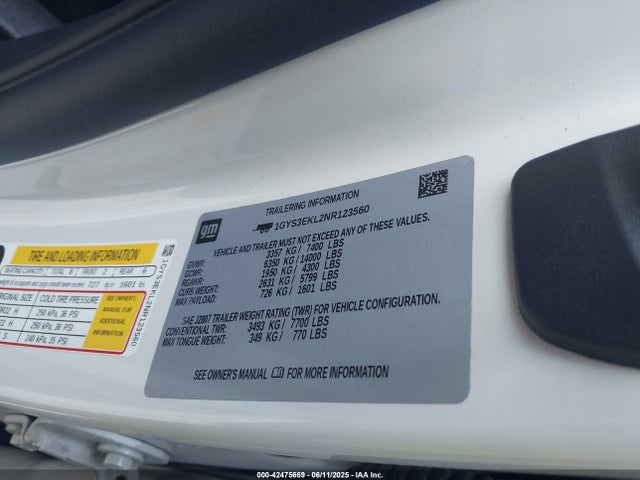 1GYS3EKL2NR123560 Cadillac l87