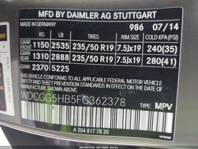 2015 MERCEDES-BENZ GLK 350 WDCGG5HB5FG362378 Photo 8