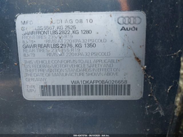 2011 AUDI Q5 WA1DKAFP0BA026658 Photo 8