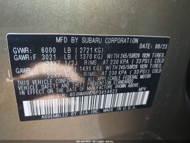 2023 SUBARU ASCENT 4S4WMAWD6P3454823 Photo 8