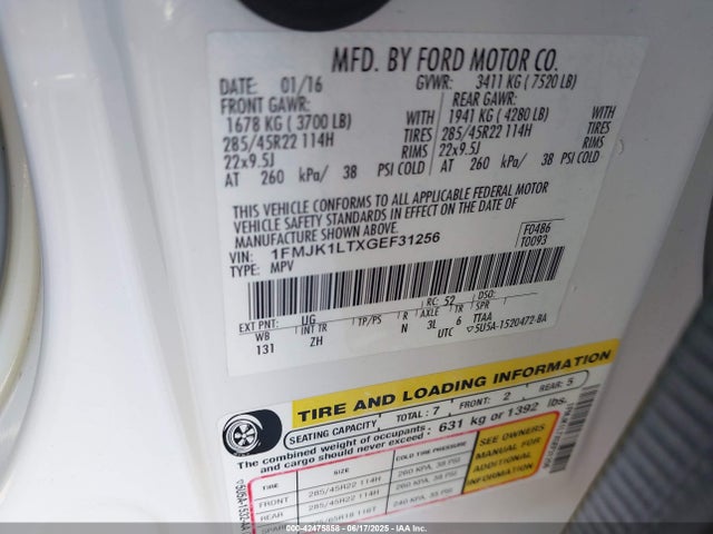 1FMJK1LTXGEF31256 Ford gtdi