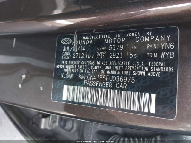 KMHGN4JE5FU036975 Hyundai Genesis 3.8
