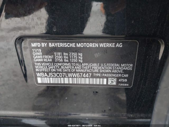 2020 BMW 540I WBAJS3C07LWW67447 Photo 8