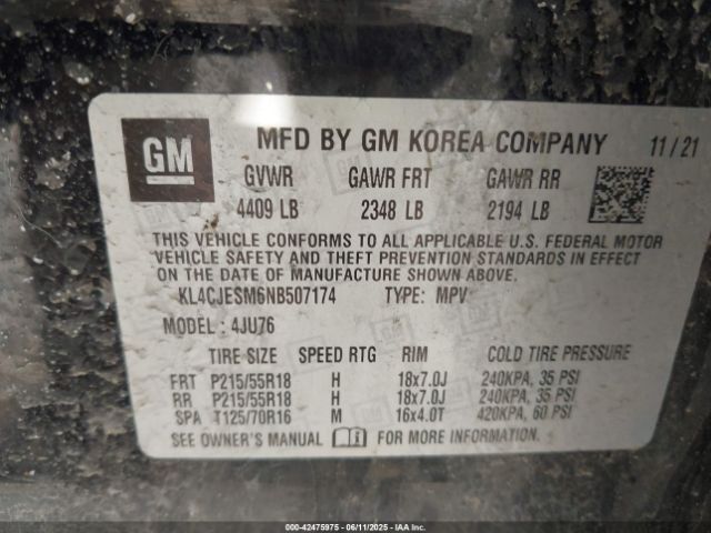 2022 BUICK ENCORE KL4CJESM6NB507174 Photo 8