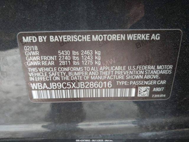 2018 BMW M550I WBAJB9C5XJB286016 Photo 8