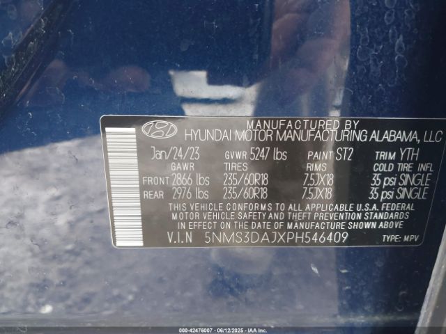 2023 HYUNDAI SANTA FE 5NMS3DAJXPH546409 Photo 8