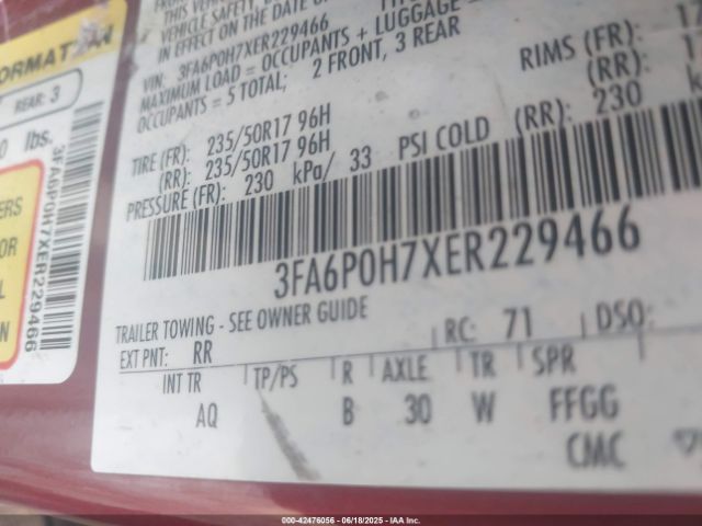3FA6P0H7XER229466 Ford 2014