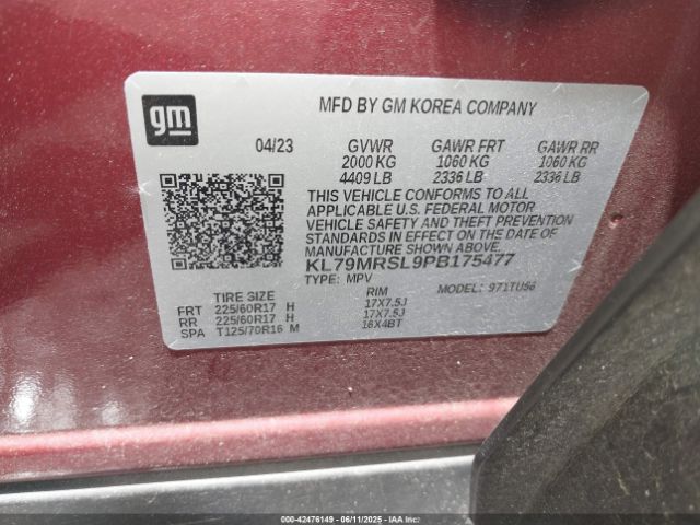 2023 CHEVROLET TRAILBLAZER KL79MRSL9PB175477 Photo 8