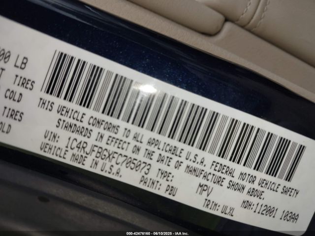 2015 JEEP GRAND CHEROKEE 1C4RJFBGXFC705073 Photo 8
