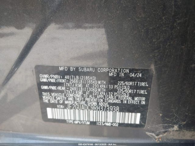 2024 SUBARU CROSSTREK JF2GUADC9RH373938 Photo 8