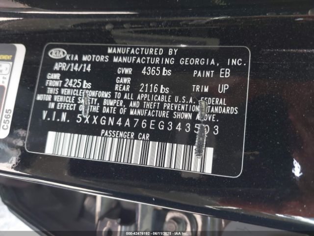 5XXGN4A76EG343503 KIA dohc gdi theta ii