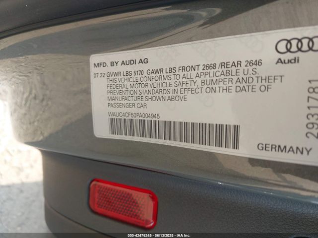 2023 AUDI S5 SPORTBACK WAUC4CF50PA004945 Photo 8