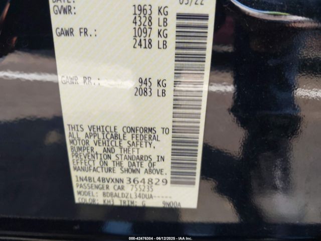2022 NISSAN ALTIMA 1N4BL4BVXNN364829 Photo 8