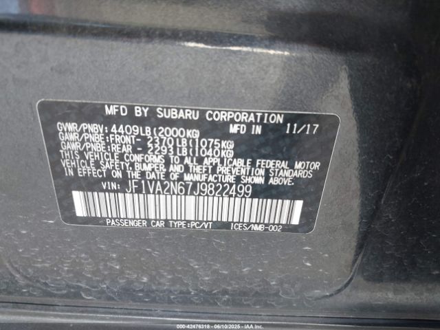 2018 SUBARU WRX STI JF1VA2N67J9822499 Photo 8