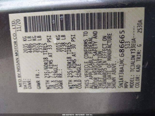 2021 NISSAN ROGUE 5N1AT3BA1MC686665 Photo 8