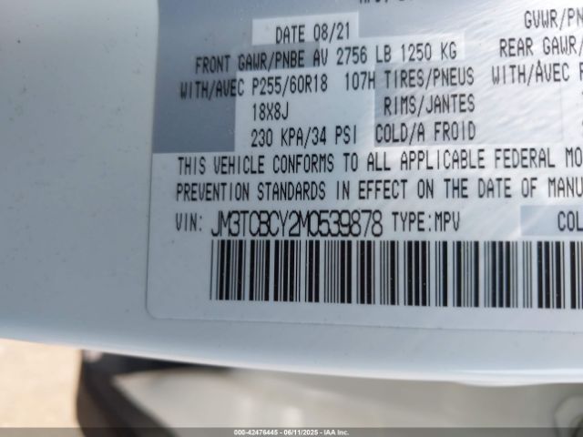 2021 MAZDA CX-9 JM3TCBCY2M0539878 Photo 8