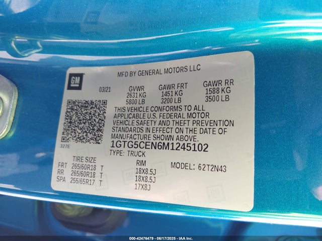 1GTG5CEN6M1245102 GMC lgz - di, vvt, alum, var2, gen 2