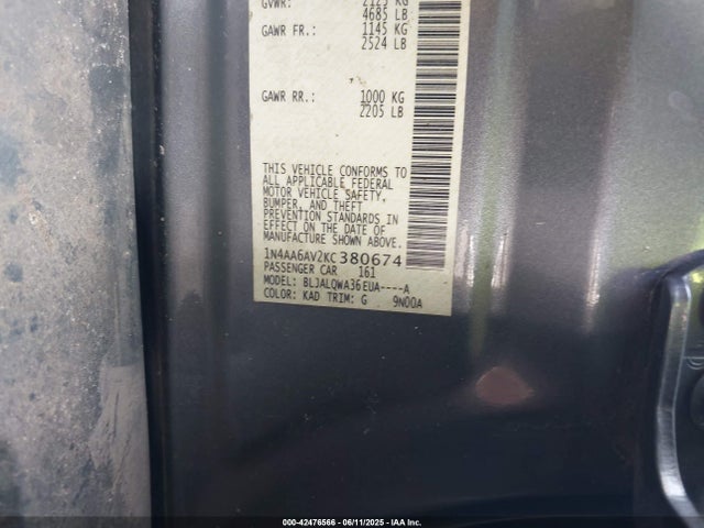Nissan Maxima 2019 1N4AA6AV2KC380674 Image 9