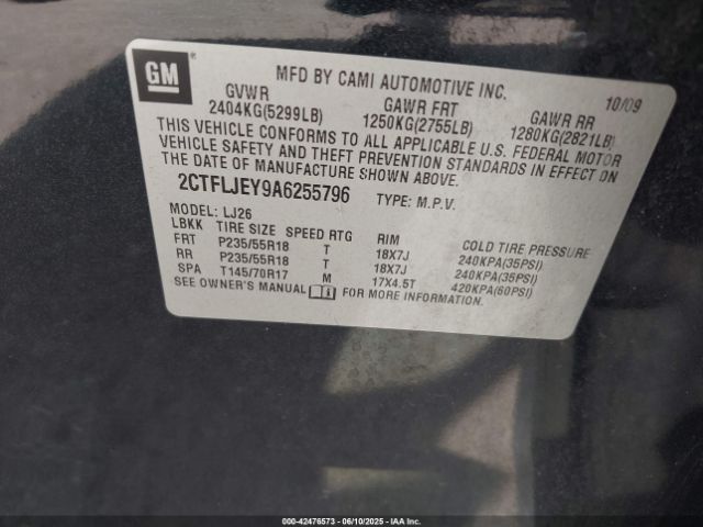 2010 GMC TERRAIN 2CTFLJEY9A6255796 Photo 8