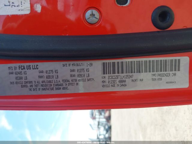 2C3CDZBT1LH125347 Dodge Challenger R/t