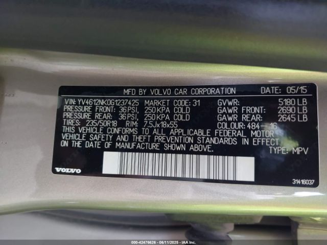 2016 VOLVO XC70 YV4612NK0G1237425 Photo 8