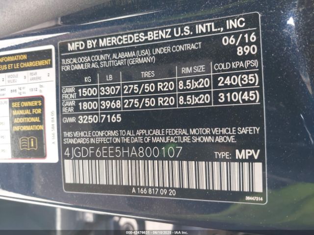 2017 MERCEDES-BENZ GLS 450 4JGDF6EE5HA800107 Photo 8