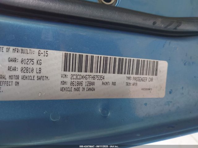 2C3CDXHG7FH875354 Dodge 2015