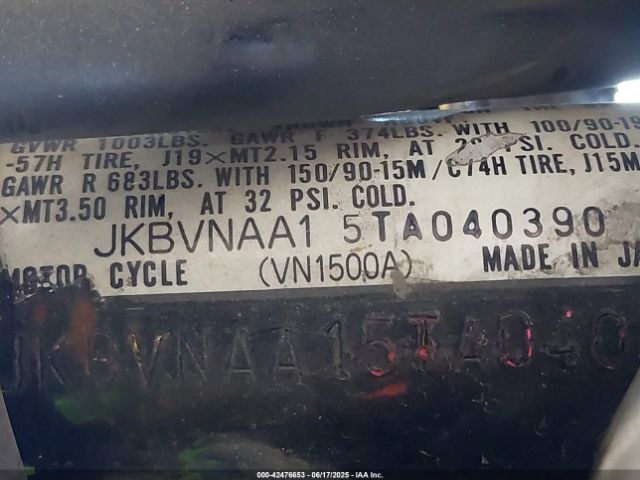 1996 KAWASAKI VN1500 JKBVNAA15TA040390 Photo 8
