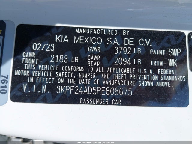 KIA mpi nu 2023 3KPF24AD5PE608675 Image 9