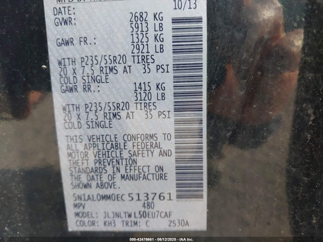5N1AL0MM0EC513761 Infiniti QX60