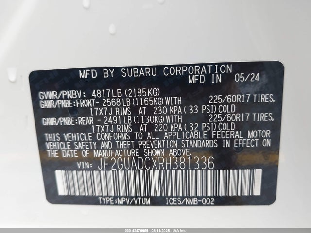 Subaru na 2024 JF2GUADCXRH381336 Image 9
