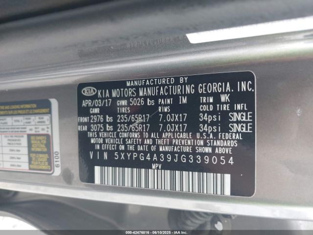 5XYPG4A39JG339054 KIA gdi theta-ii