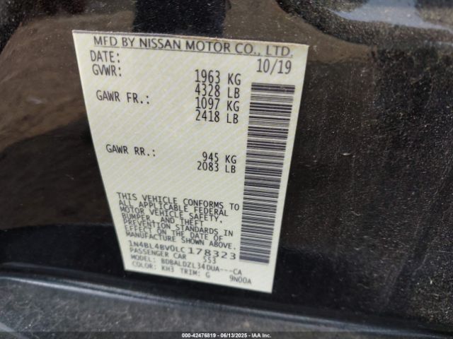 2020 NISSAN ALTIMA 1N4BL4BV0LC178323 Photo 8