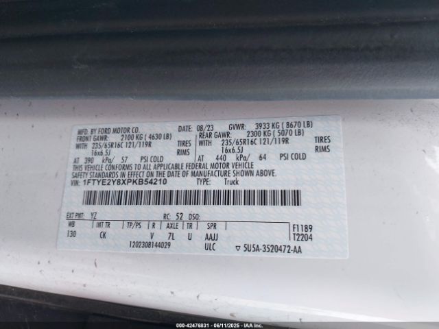1FTYE2Y8XPKB54210 Ford 3.5l v6 cyclone
