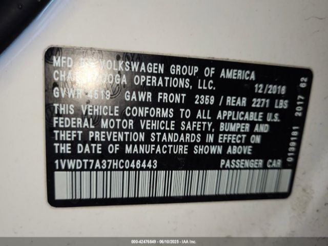 1VWDT7A37HC046443 Volkswagen Passat 1.8t R-line